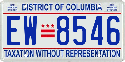 DC license plate EW8546