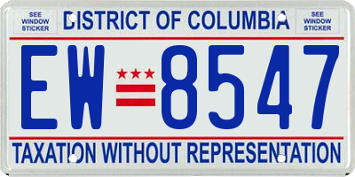 DC license plate EW8547