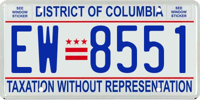 DC license plate EW8551