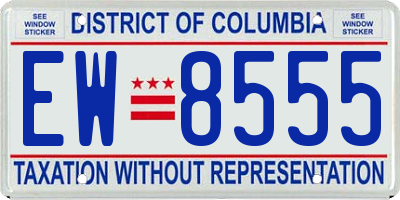 DC license plate EW8555