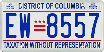 DC license plate EW8557