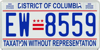 DC license plate EW8559