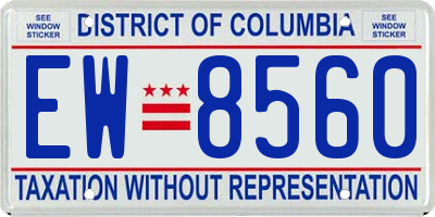 DC license plate EW8560