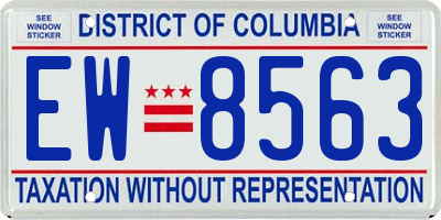 DC license plate EW8563