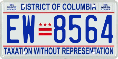 DC license plate EW8564