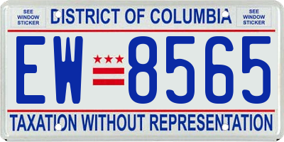 DC license plate EW8565
