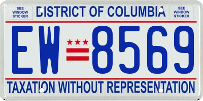 DC license plate EW8569