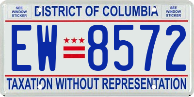 DC license plate EW8572