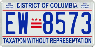 DC license plate EW8573