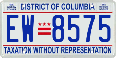 DC license plate EW8575