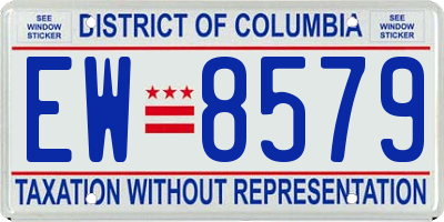 DC license plate EW8579