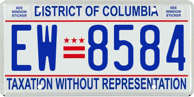 DC license plate EW8584