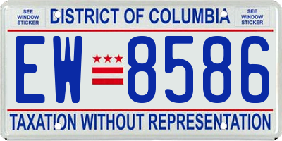 DC license plate EW8586