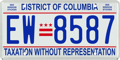 DC license plate EW8587