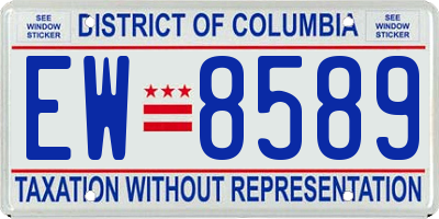 DC license plate EW8589