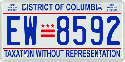 DC license plate EW8592