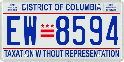 DC license plate EW8594
