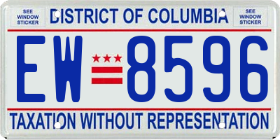 DC license plate EW8596