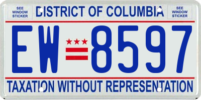 DC license plate EW8597