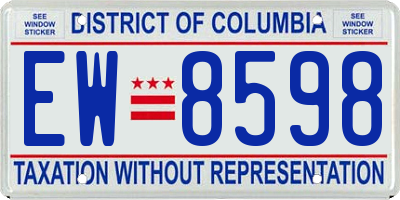 DC license plate EW8598