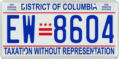 DC license plate EW8604