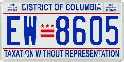 DC license plate EW8605