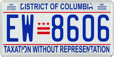 DC license plate EW8606