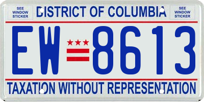 DC license plate EW8613