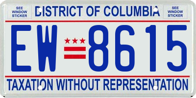 DC license plate EW8615