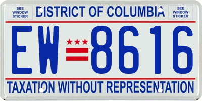 DC license plate EW8616