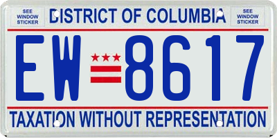 DC license plate EW8617
