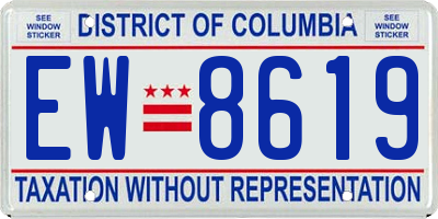DC license plate EW8619