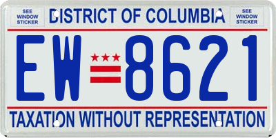 DC license plate EW8621
