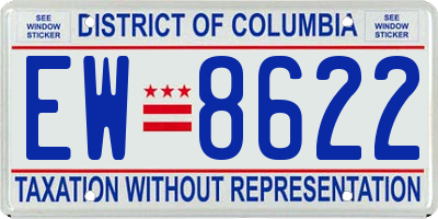 DC license plate EW8622