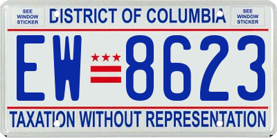 DC license plate EW8623
