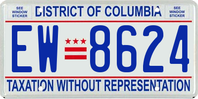 DC license plate EW8624