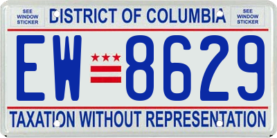 DC license plate EW8629