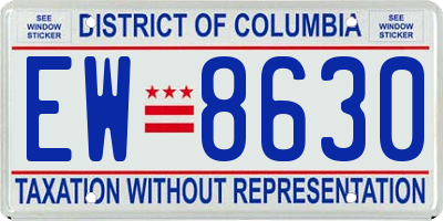DC license plate EW8630