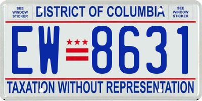 DC license plate EW8631