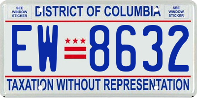 DC license plate EW8632