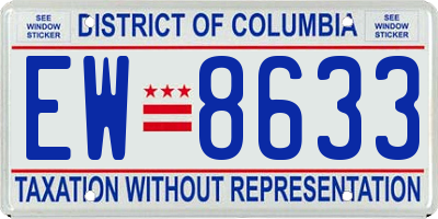 DC license plate EW8633