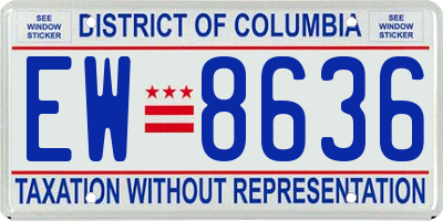 DC license plate EW8636