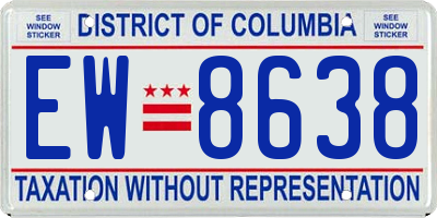 DC license plate EW8638