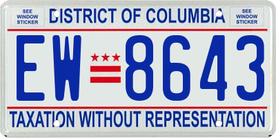 DC license plate EW8643