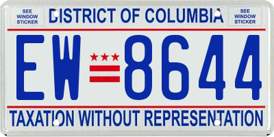 DC license plate EW8644