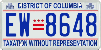 DC license plate EW8648