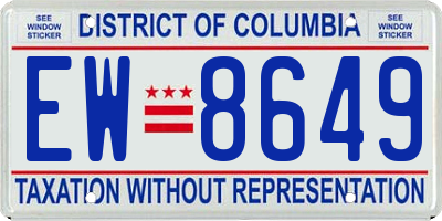 DC license plate EW8649