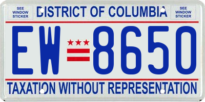 DC license plate EW8650