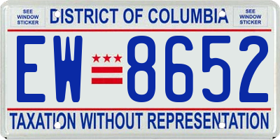 DC license plate EW8652