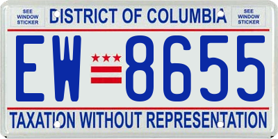 DC license plate EW8655
